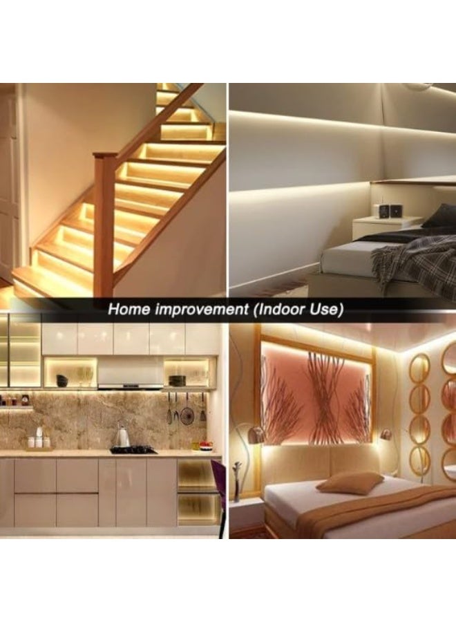 شريط إضاءة LED بطول 5 متر لون أبيض دافئ | يعمل مباشرة على 220 فولت مع قابس | مقاوم للماء ومرن | إضاءة ديكورية للاستخدام الداخلي والخارجي - Image 2